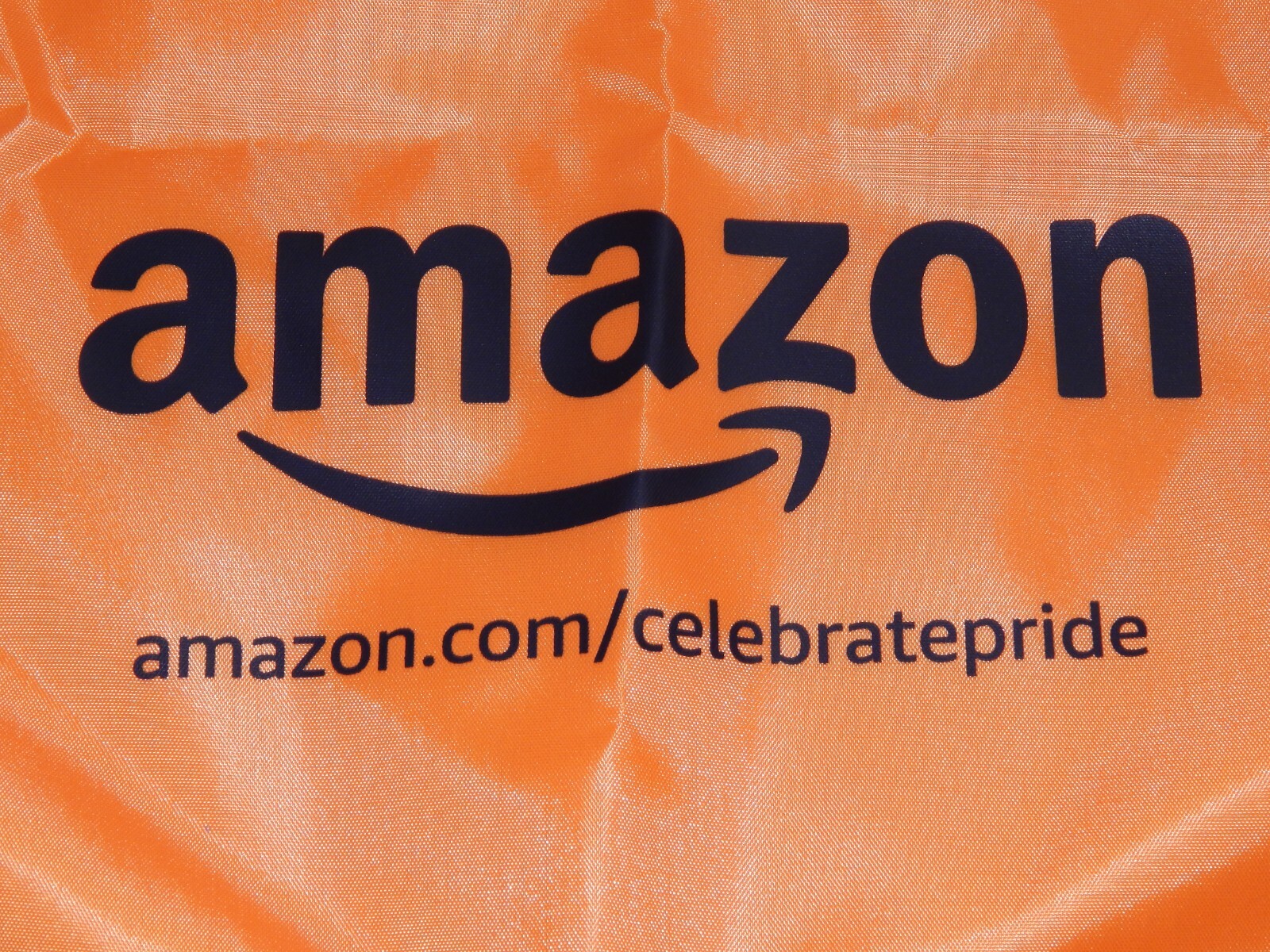 AMAZON CELEBRATE PRIDE LGBTQ+ ORANGE DRAWSTRING BAG BACKPACK ECO FRIENDLY NEW