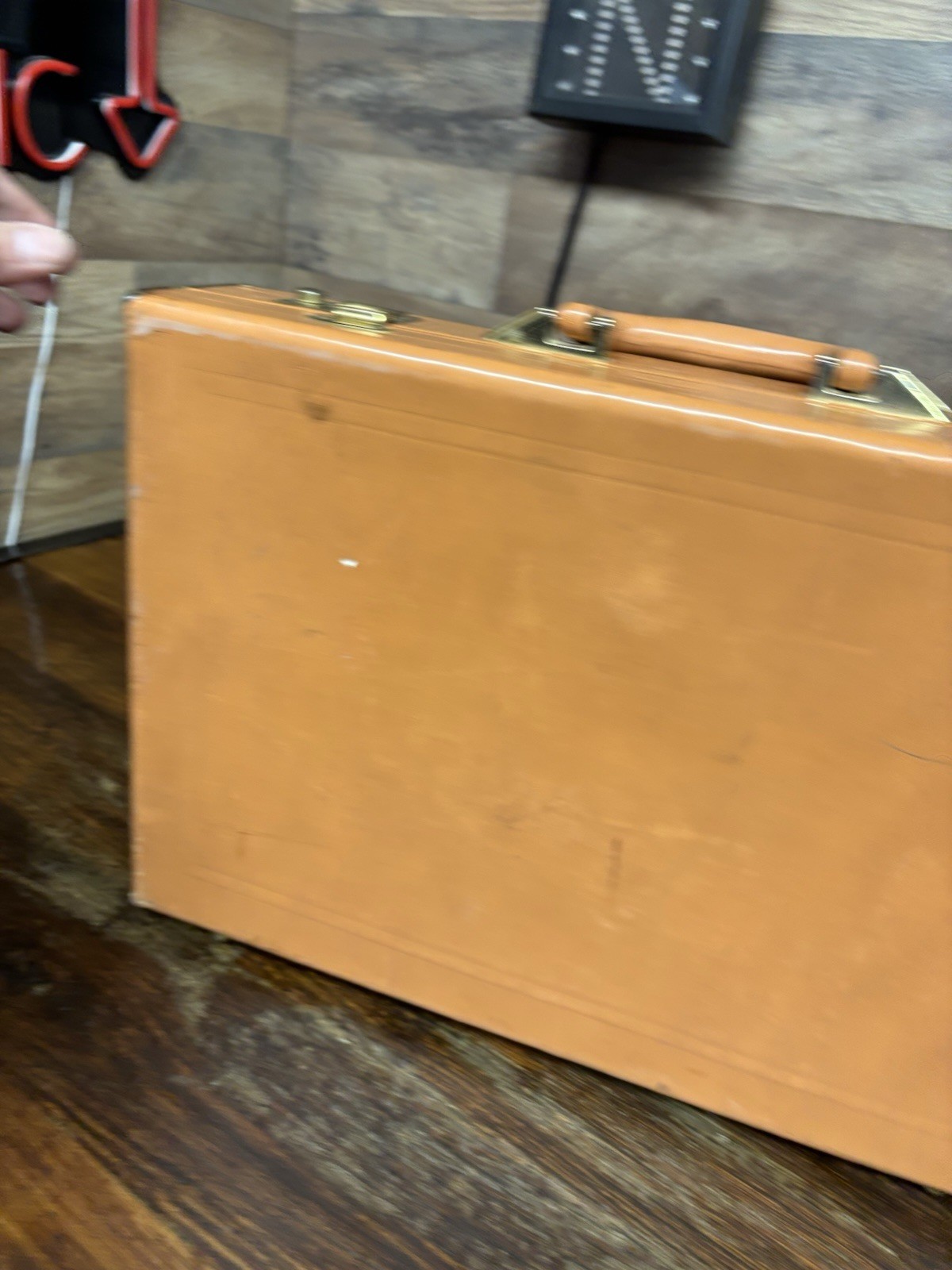 VTG Rexbilt Briefcase Suitcase Brown Leather Prop 18″x 12.5″ x 3.5