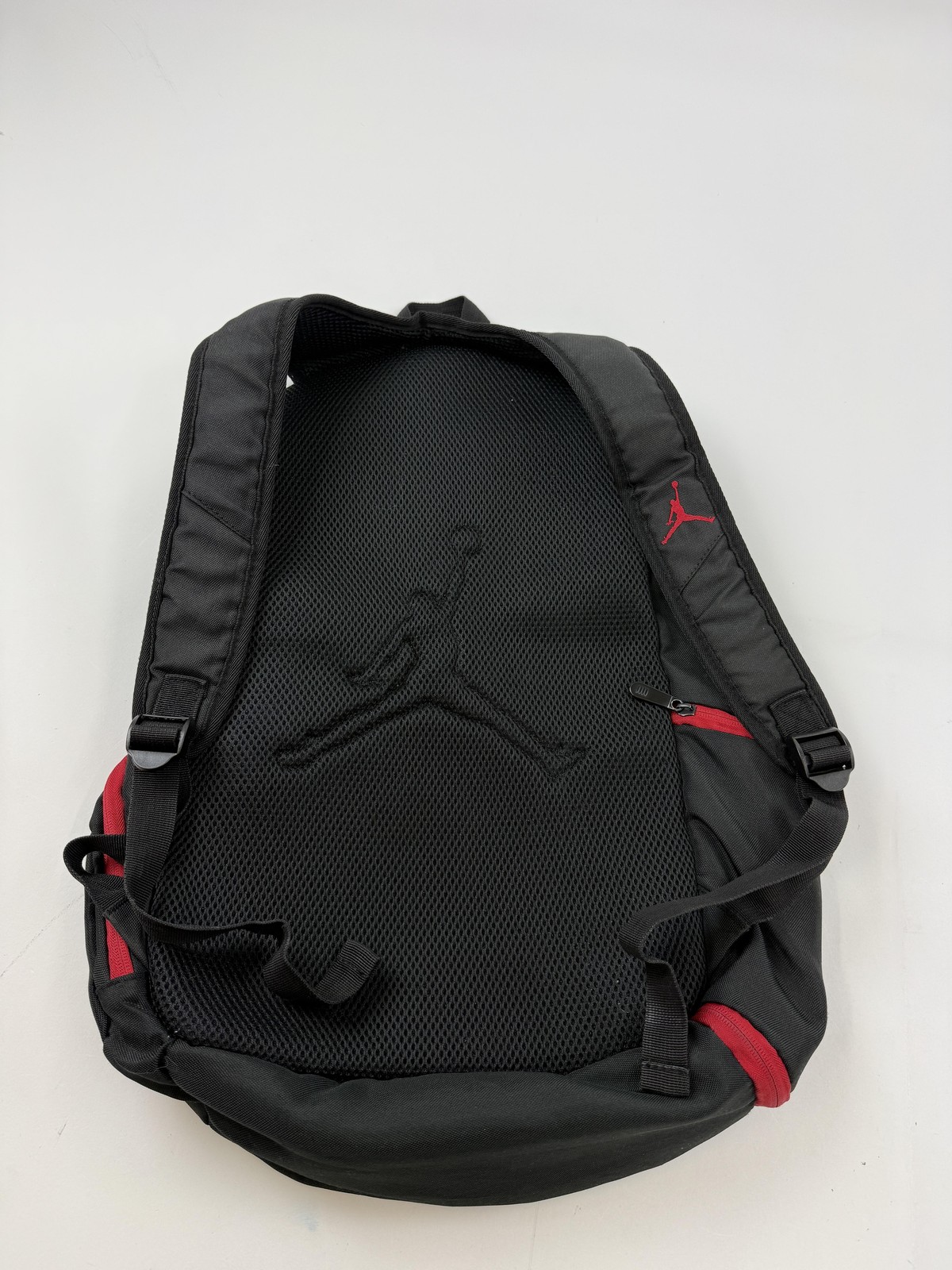 Jordan Backpack Mens One Size Black Red Padded Mesh Back Zip Pockets Sports