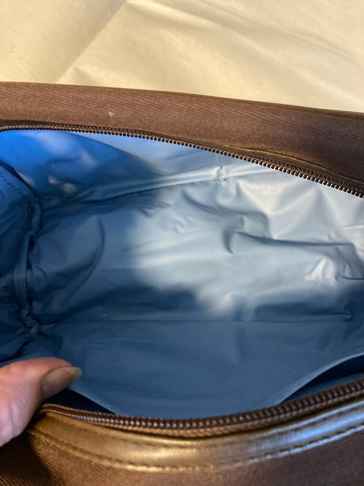 Calvin Klein Fabric Brown Toiletry Shave Bag Travel Case Dopp Kit