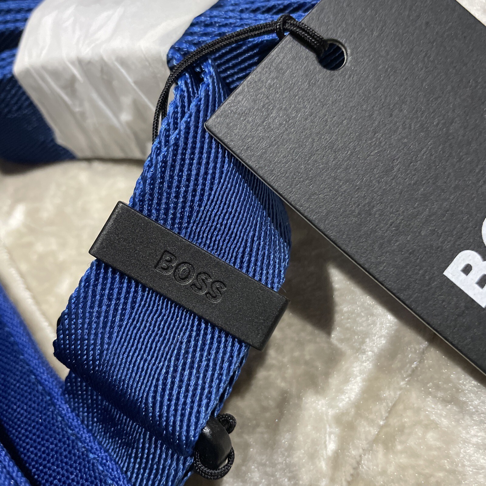 Hugo Boss $108 Pixel Logo Recycled Material BLUE Envelope Sling Shoulder Bag
