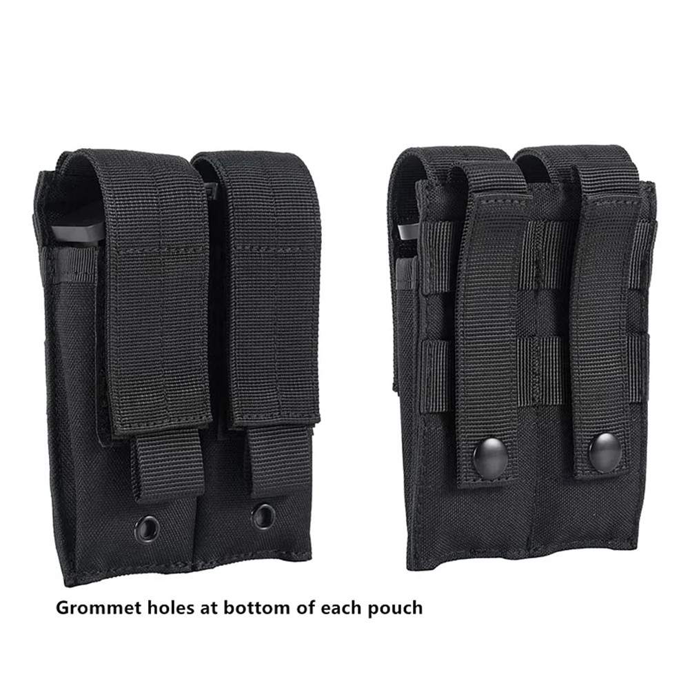 Outdoor Military Tactical Molle Double Magazine Nylon Pistol Mag Bag Holder Tool
