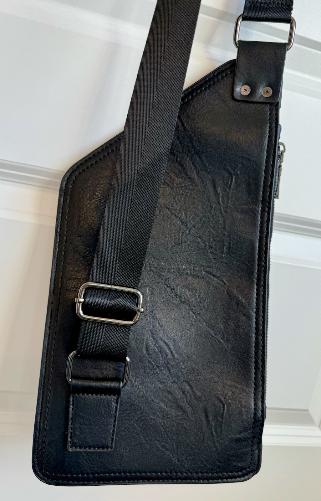 Sling Crossbody Chest Shoulder Bag Men Women Adjustable Vegan Leather