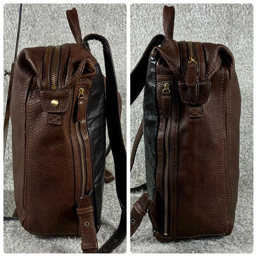 Tsuchiya Kaban Tone Oilnume Soft Medium Backpack Leather Brown