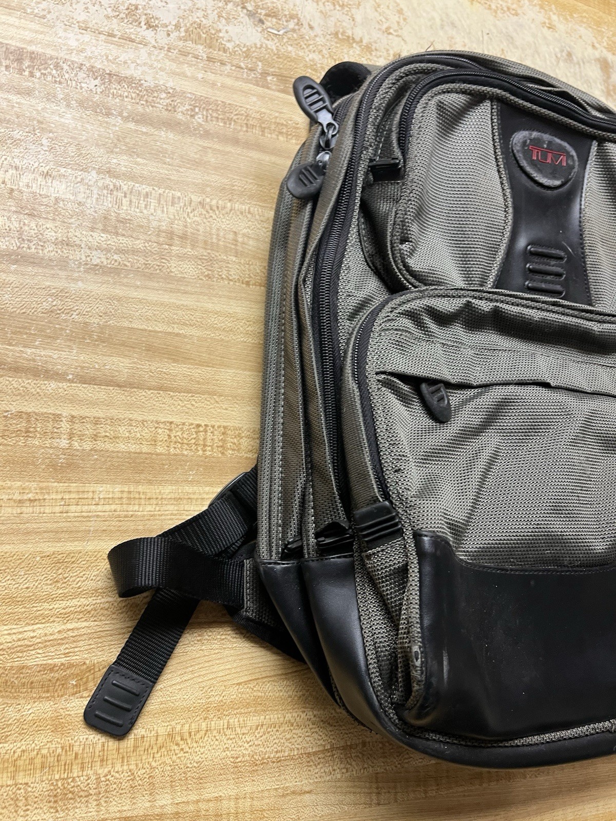 Tumi T2 Tech Gunmetal Nylon And Leather Laptop Backpack