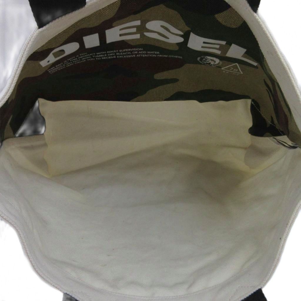 Diesel Reversible Canvas Tote Bag Camouflage Logo Print Handbag