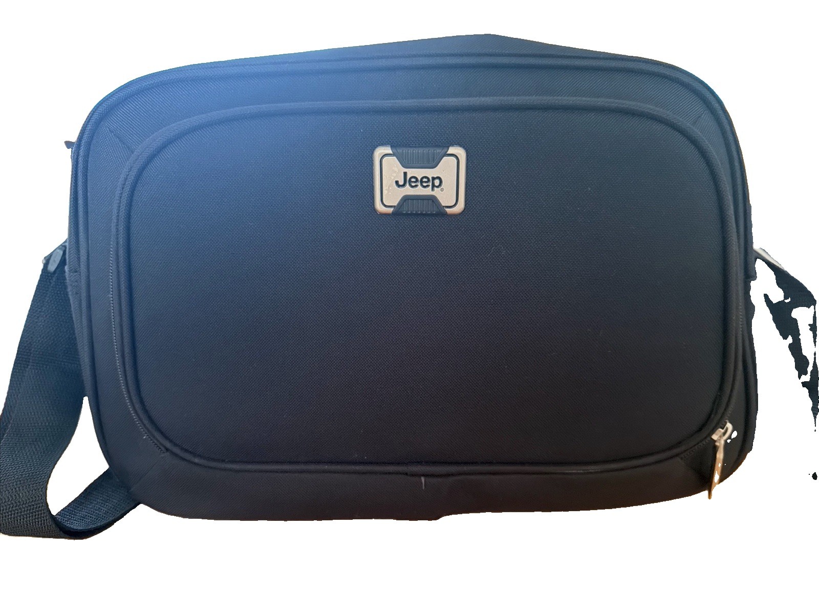 JEEP Black Messenger Bag, Carry On Travel Tote W/ Shoulder Strap, Authentic