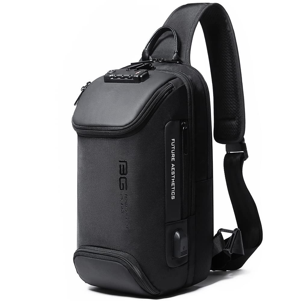Anti theft Sling Backpack with Lock, Men’s Sling Bag for Men, Shoulder Crossb…