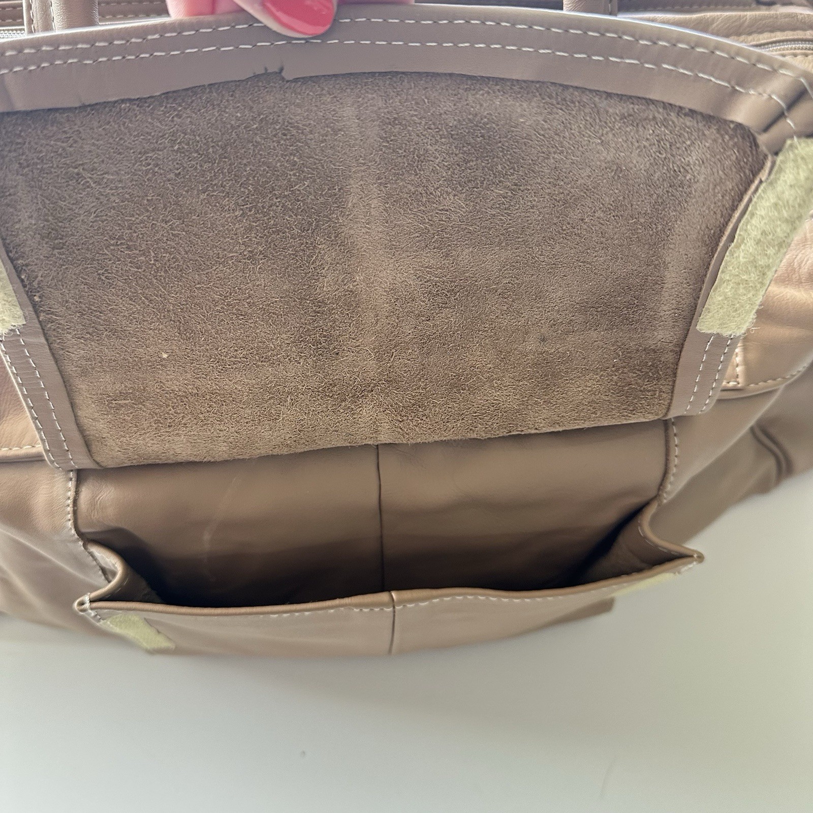 Handmade Mexico Vintage Carroll Top Grain Tan Leather Duffel Bag 22”x10”x12”