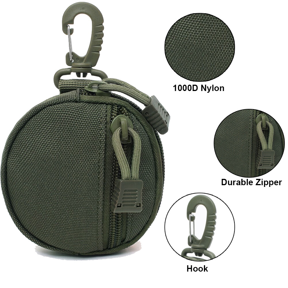 Tactical Mini Key Wallet Holder Coin Pouch Military Zipper Small Pocket Bag Men