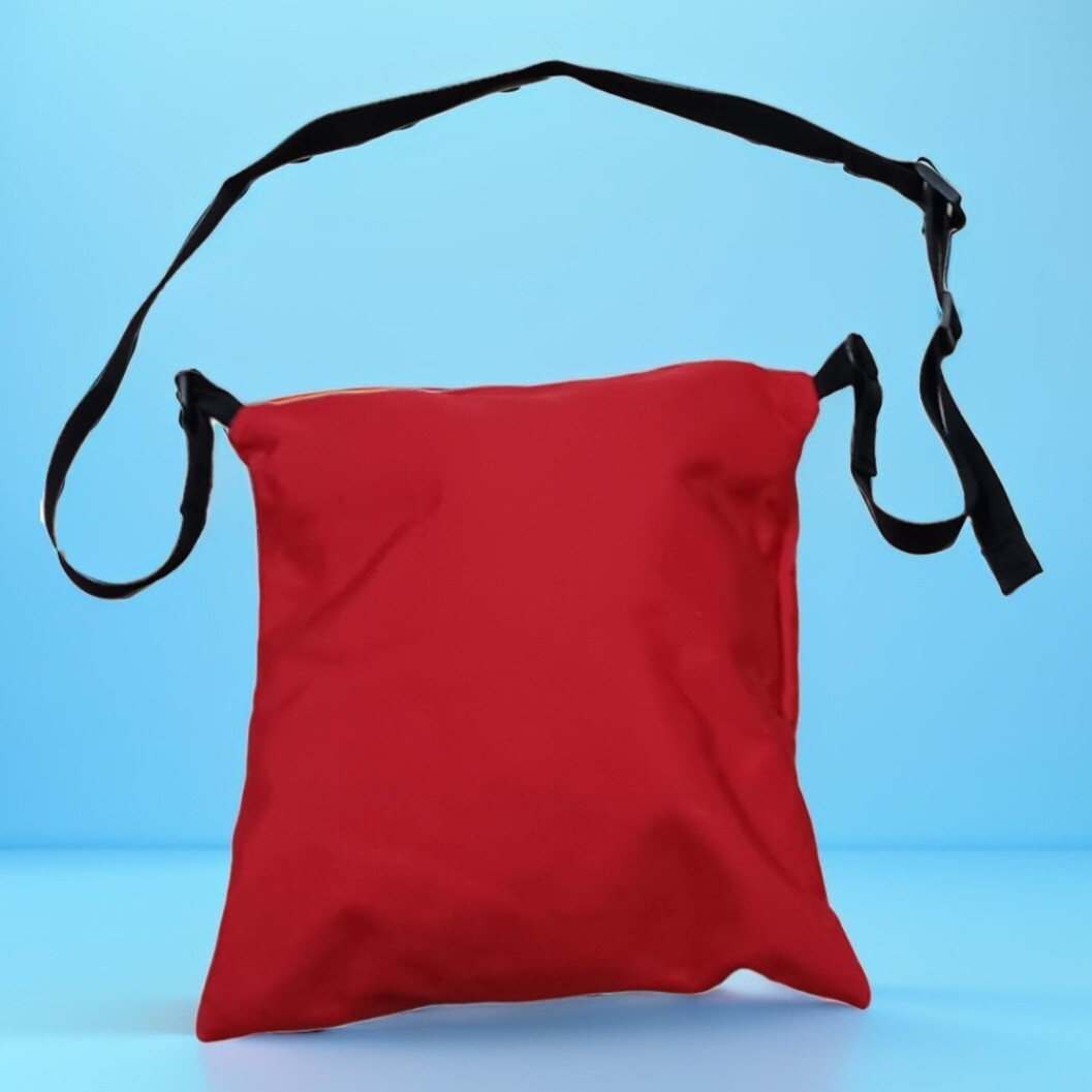 Unisex Red Cordura Shoulder Bag Artisan Made 11″x13″