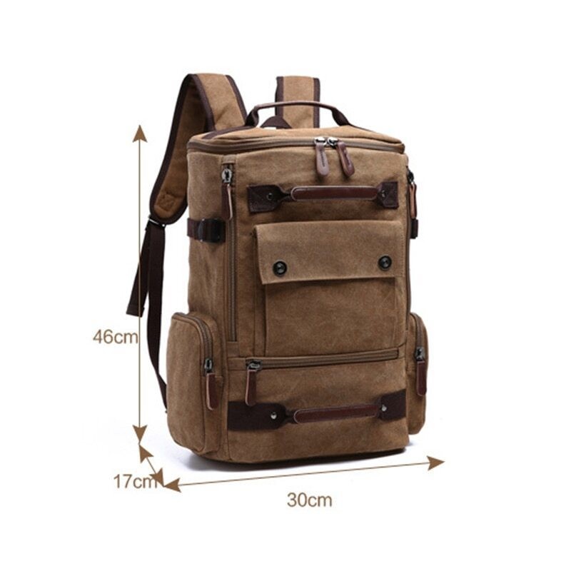 2026 New Men’s Canvas Backpack School Bag Travel Bags Laptop Bag High Qualit