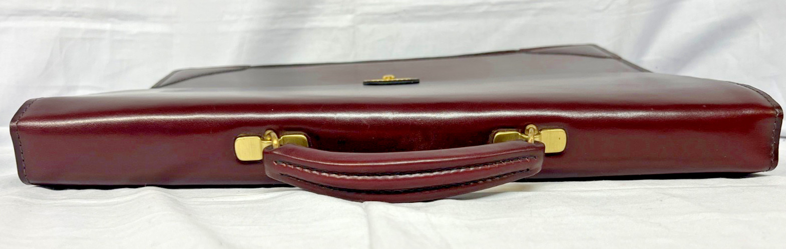 Vintage Schlesinger Leather Briefcase Case Setter Full Grain Cowhide Excellent