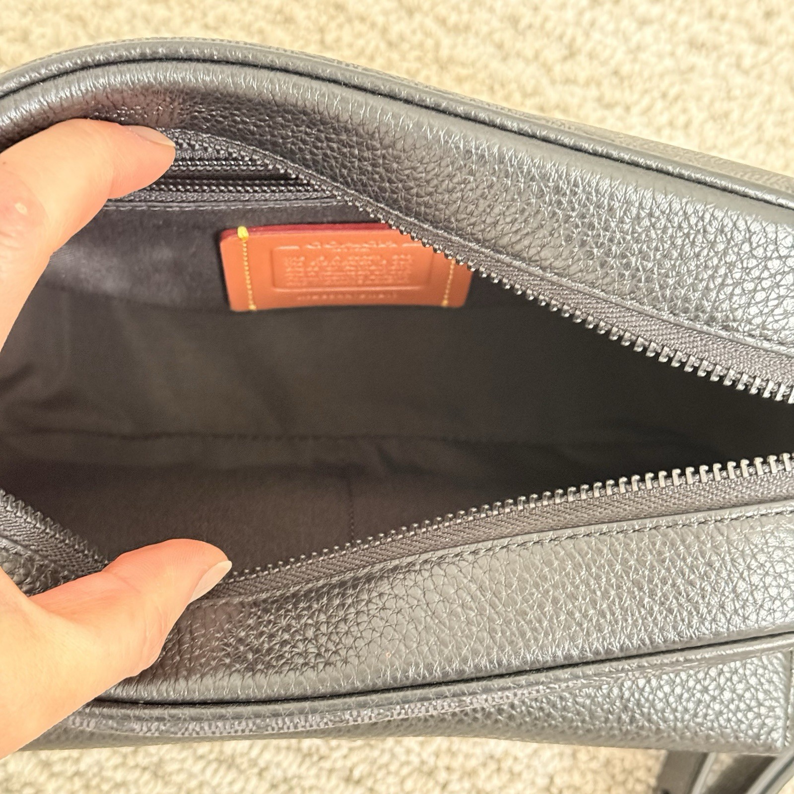 NWT 🖤 COACH MEN’S CW217 Warner Crossbody Bag In Signature Canvas Charcoal/Black