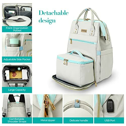 Lunch Backpack For Women 15.6 Inch Laptop Backpack With Usb Portcollege School