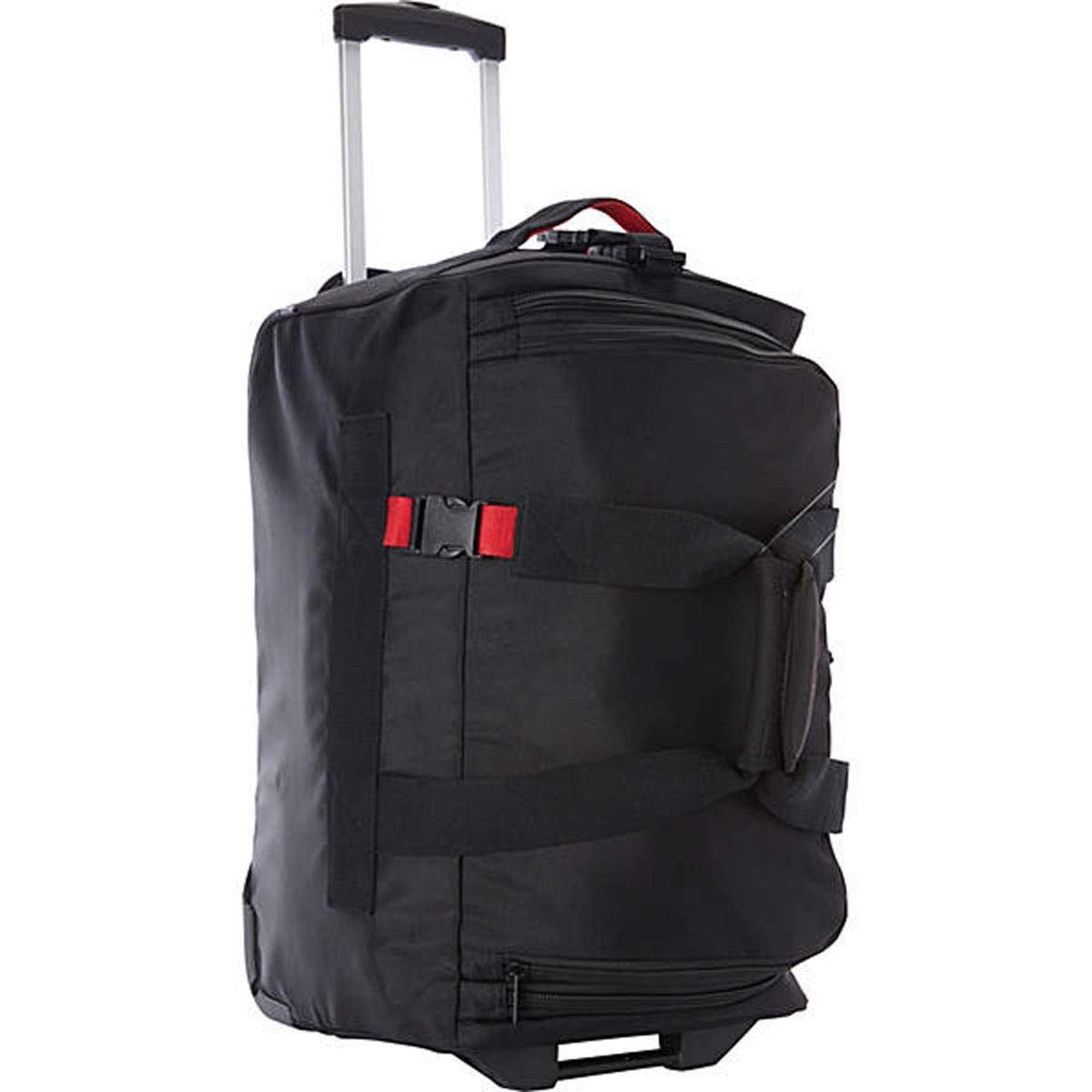 A.SAKS Rolling Trolley Duffel Bag 20-Inch Carry-On, Black/Red 20-inch U1