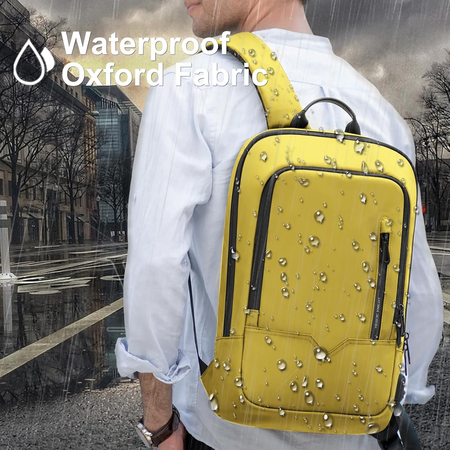 Backpack for Men Business Slim Backpack w/ USB Charger Computer-Anti-Theft 15.6″