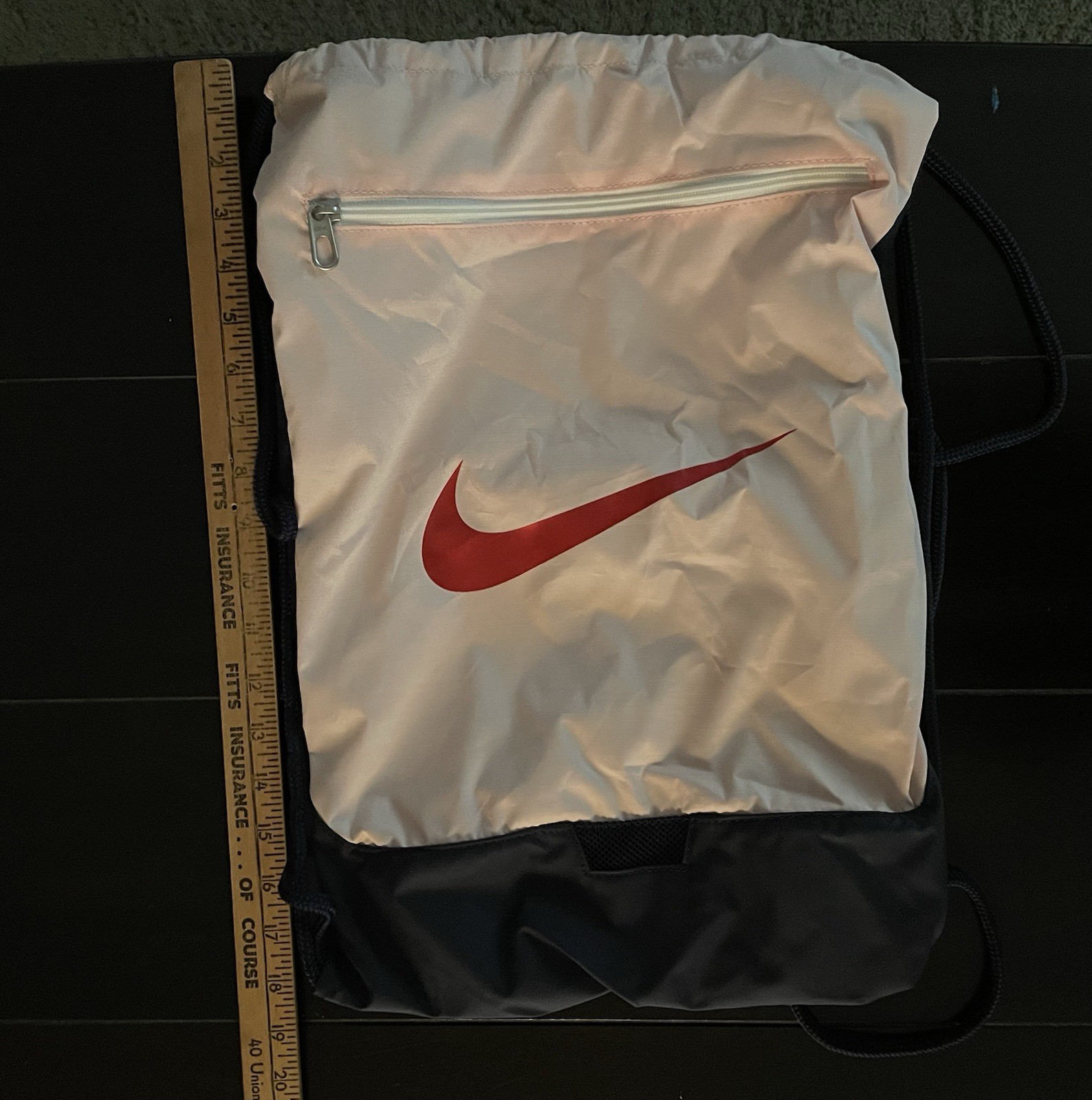 Nike Brasilia 9.5 Training Gym Sack 18L peach red logo DM3978-657 Drawstring