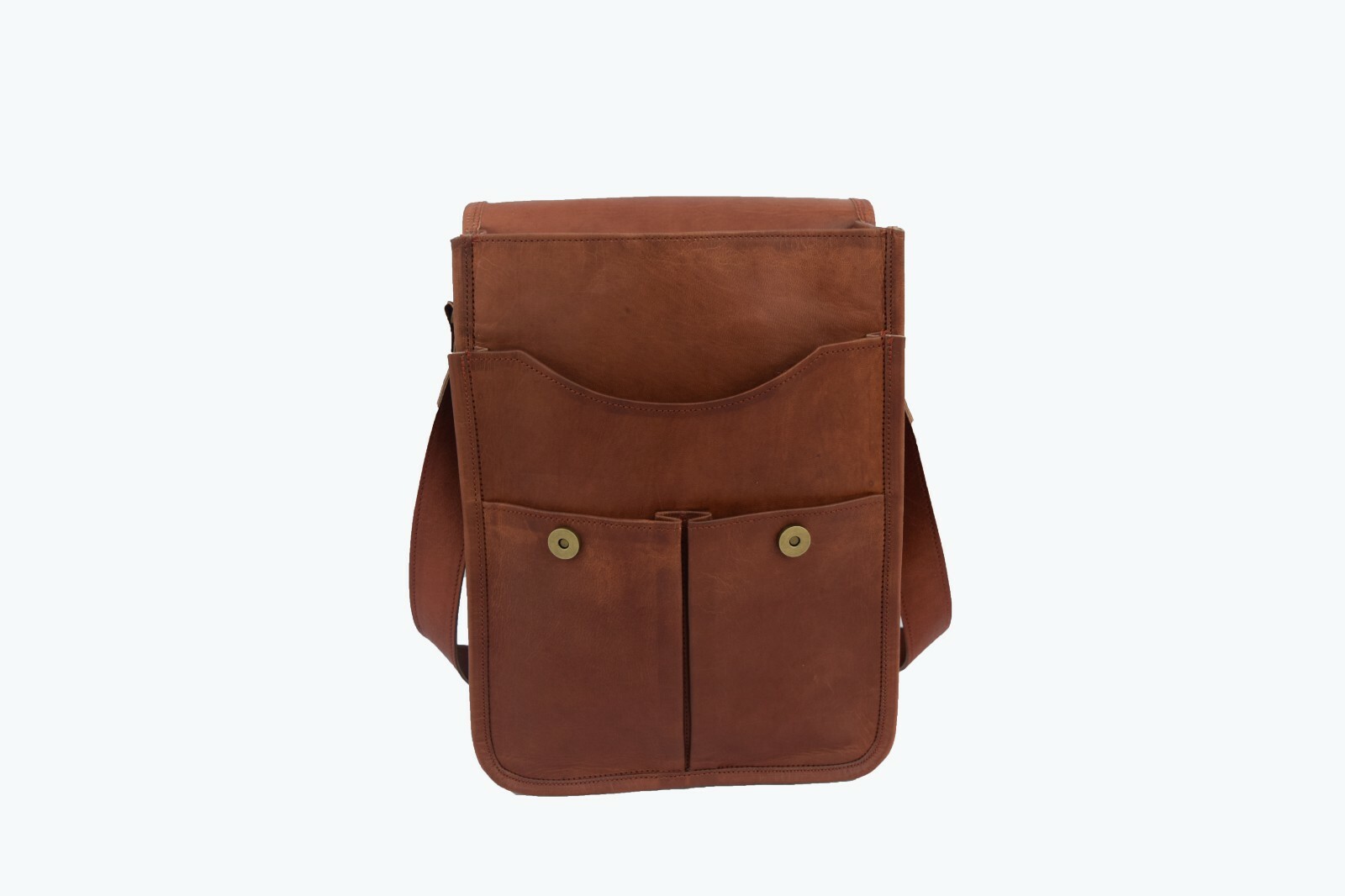 14 In Genuine Leather Messenger Bag Laptop Satchel Office School Crossbody Bags
