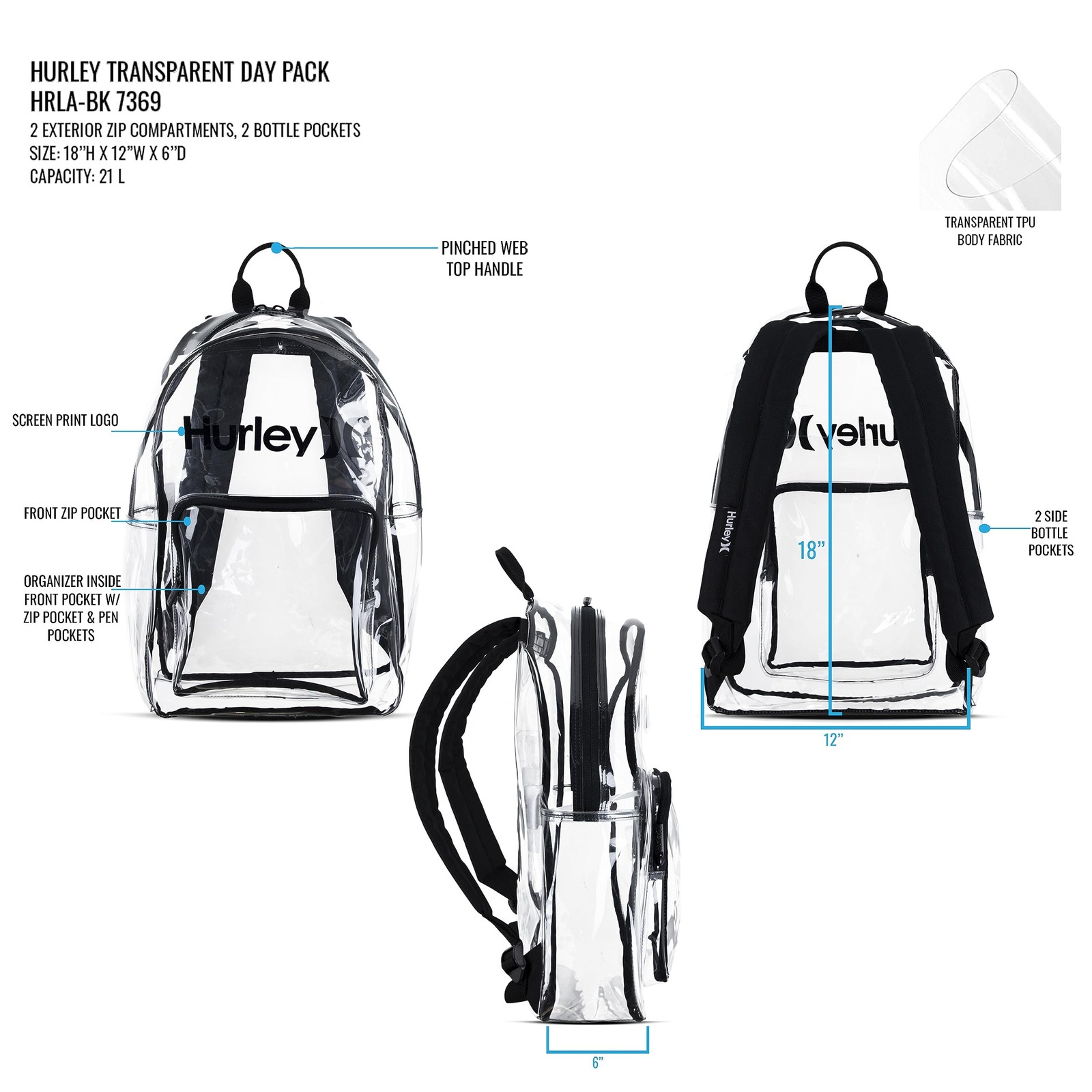 Unisex-Kid’s Clear Bag and Backpack O/S