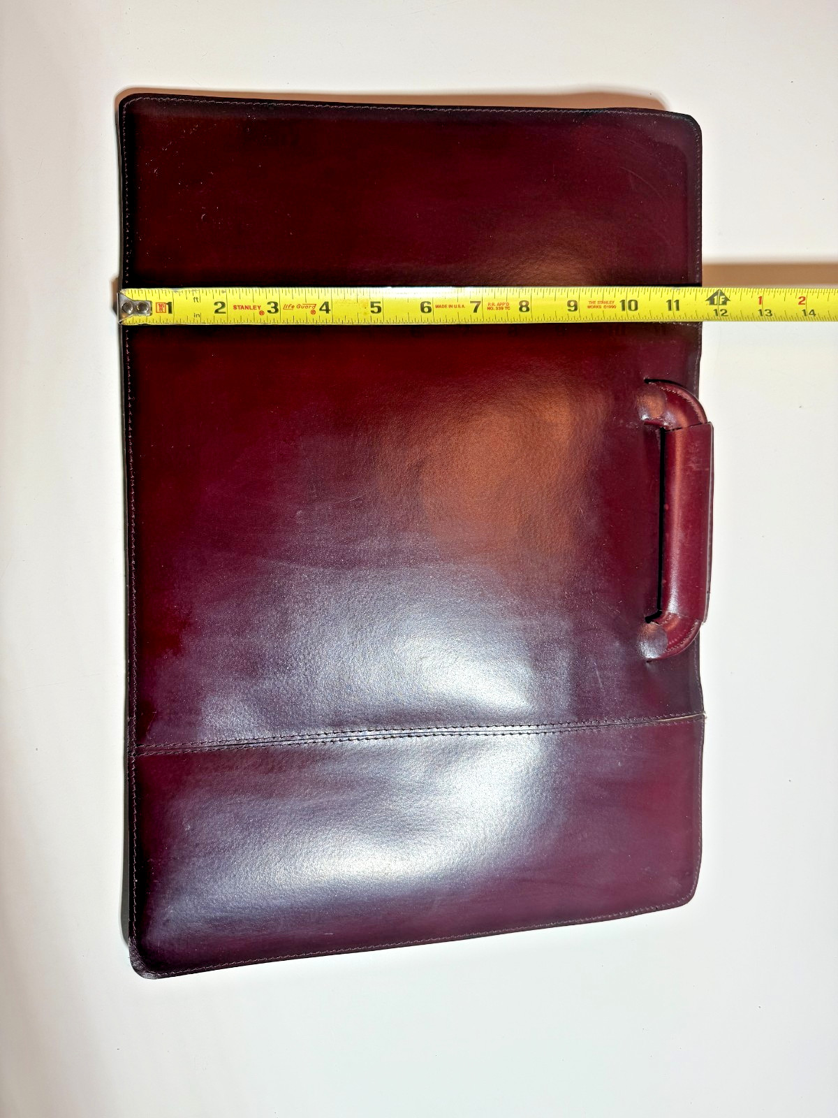 Vintage AMBASSADOR Burgundy Genuine Pigskin Leather Laptop Attaché Made in Roman