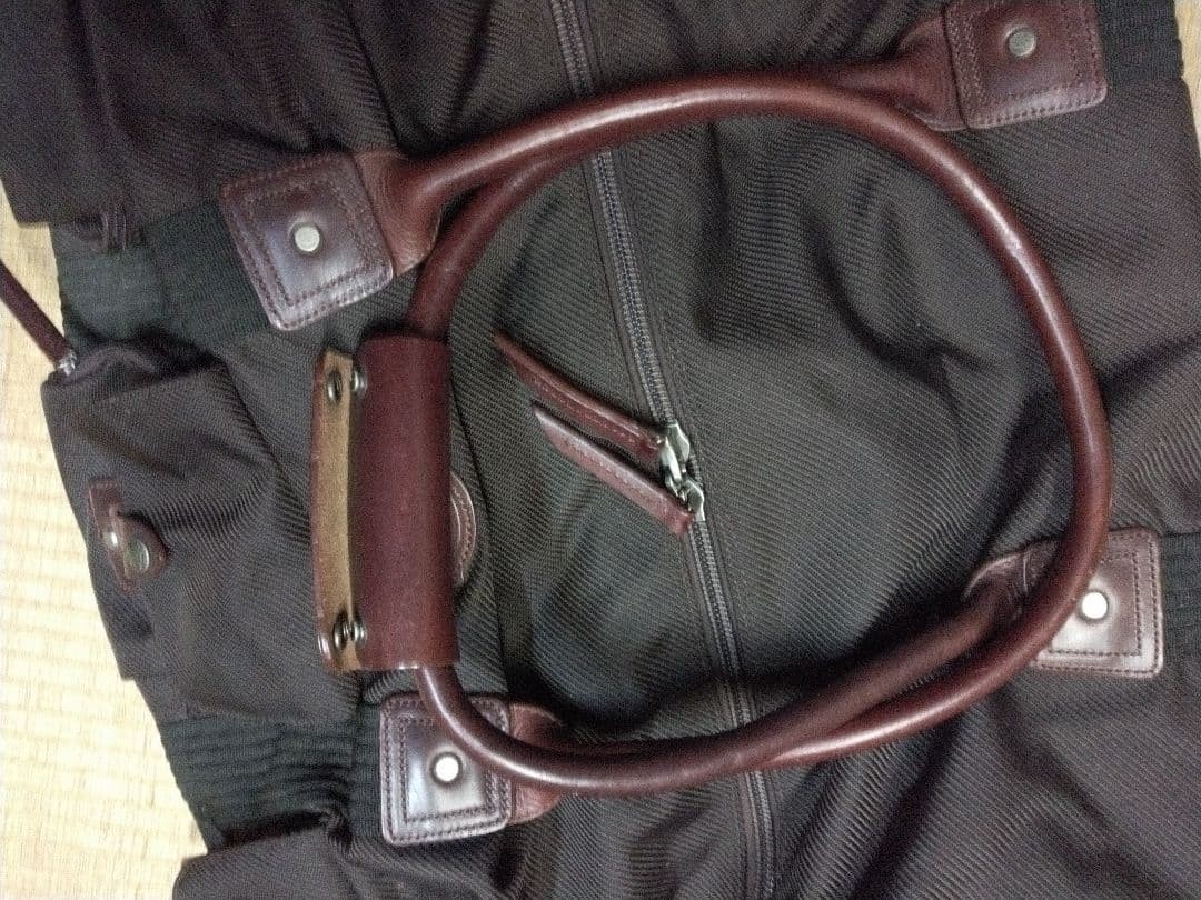 Filson Heritage Large Nylon Duffle Bag Brown Leather Trim Logo Rare From Japan