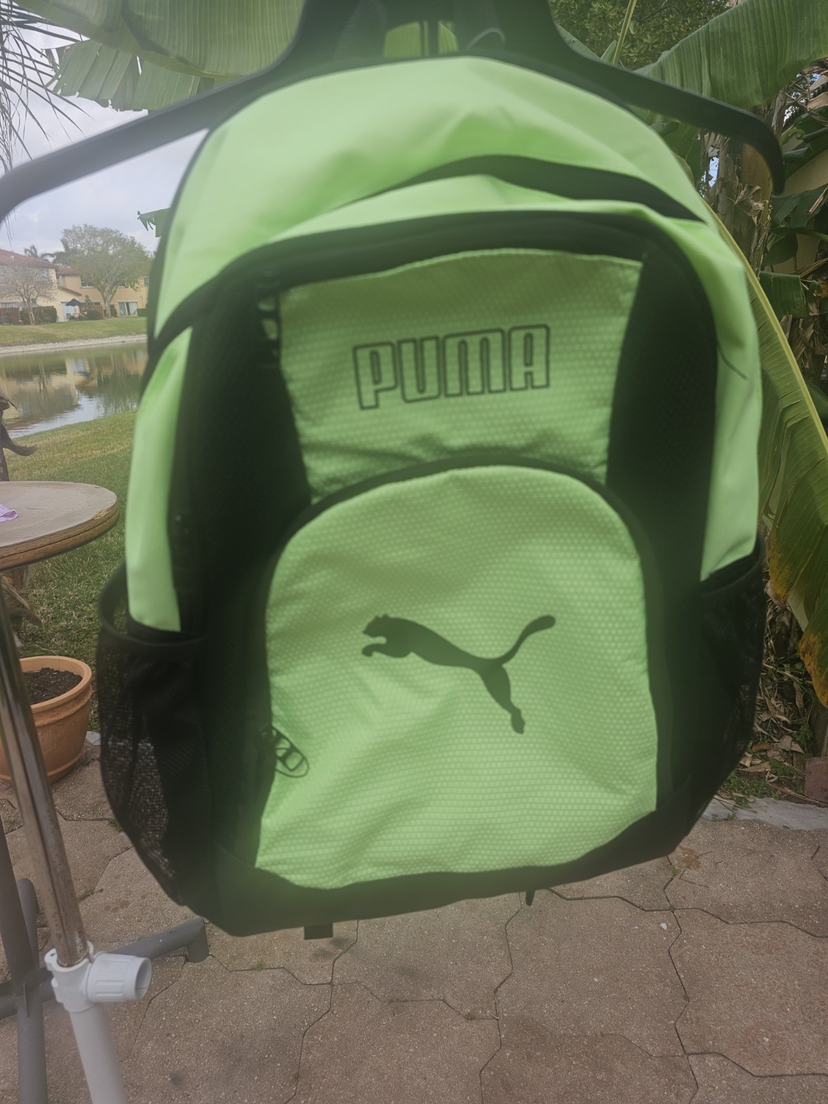 PUMA 15″ Laptop Training Backpack Black and fluorescent green 859594-02 Large