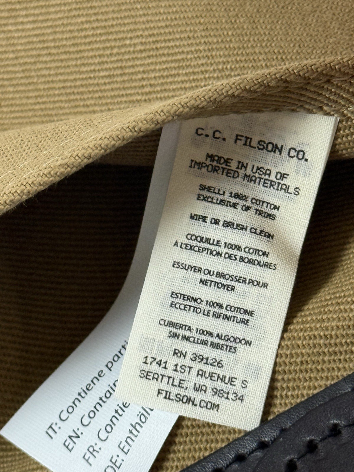 FILSON SMALL RUGGED TWILL FIELD BAG TAN NWT