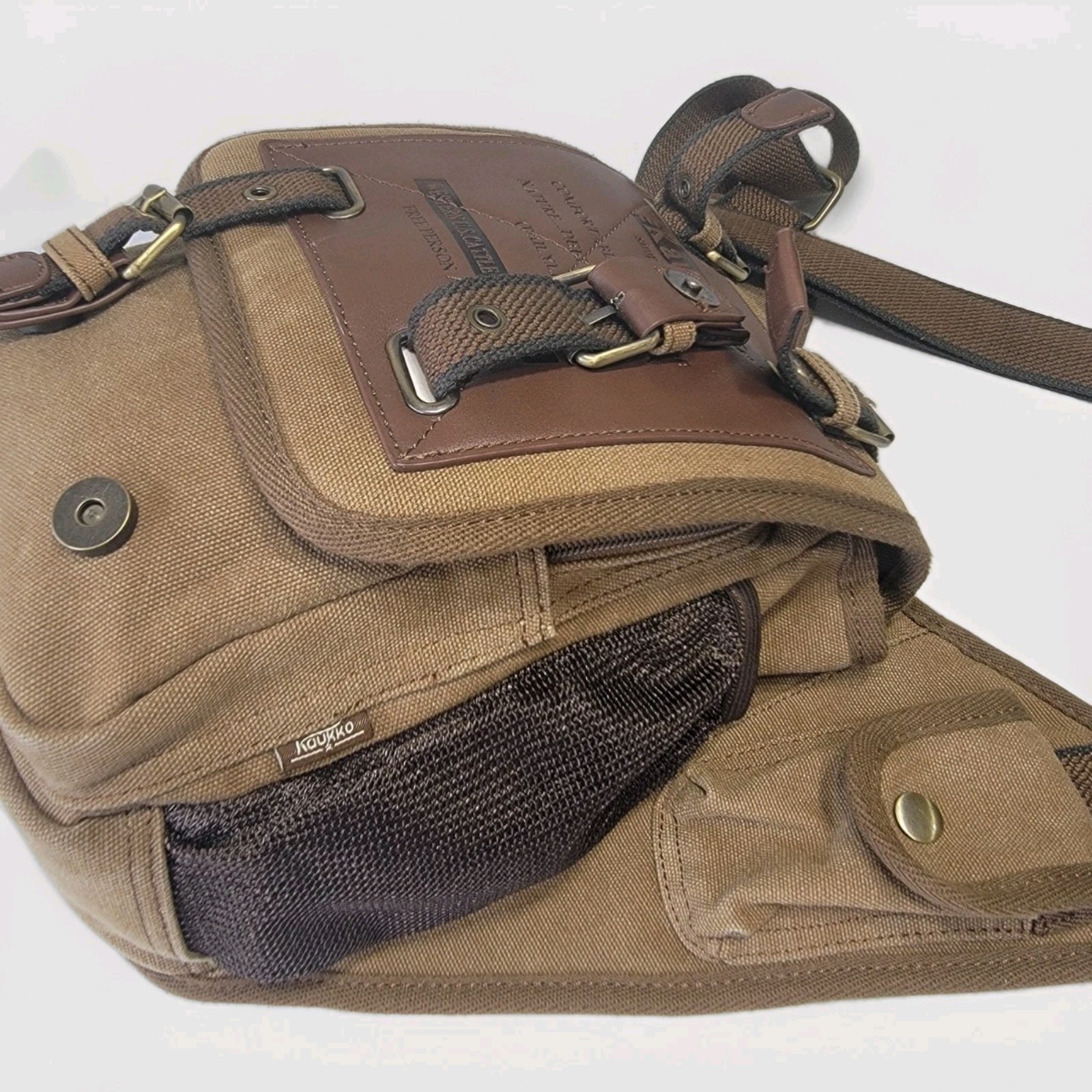 Kaukko Workshop Canvas Messenger Bag Crossbody Shoulder Sling Backpack Travel