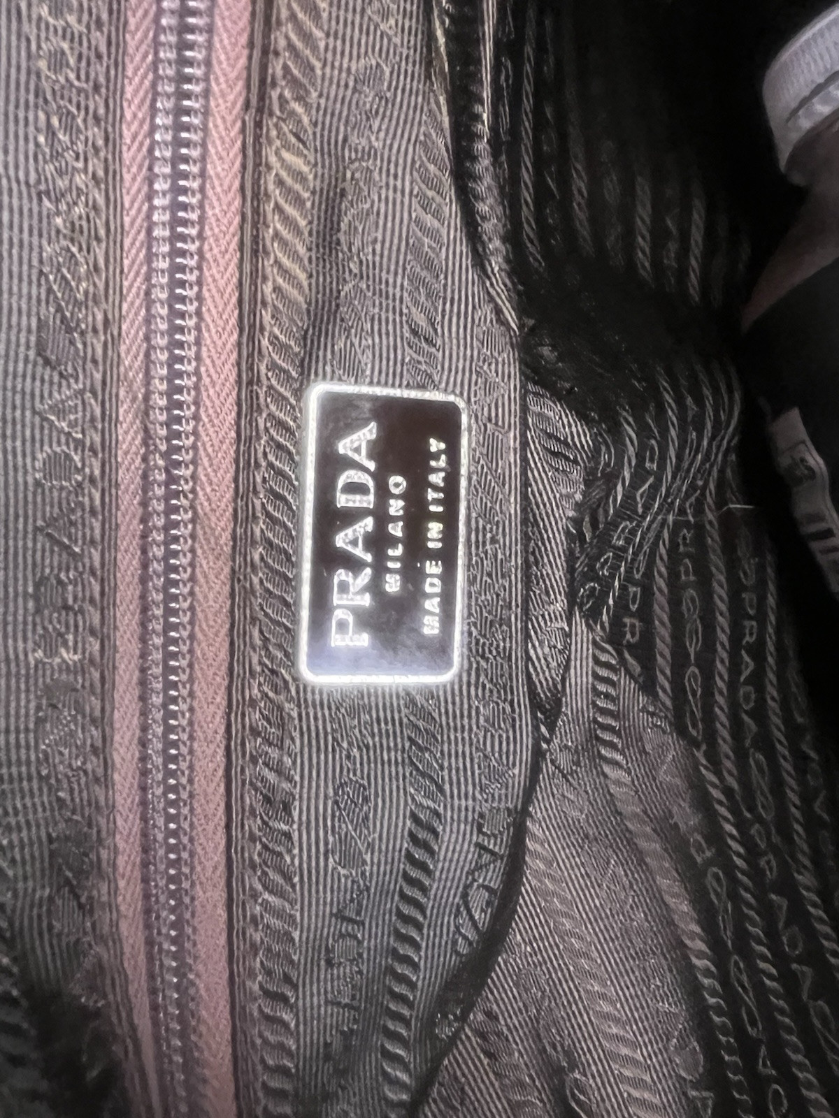 Prada Men’s Messenger Type Bag, Brown Leather w/ Black & Green Vinyl, Push-lock