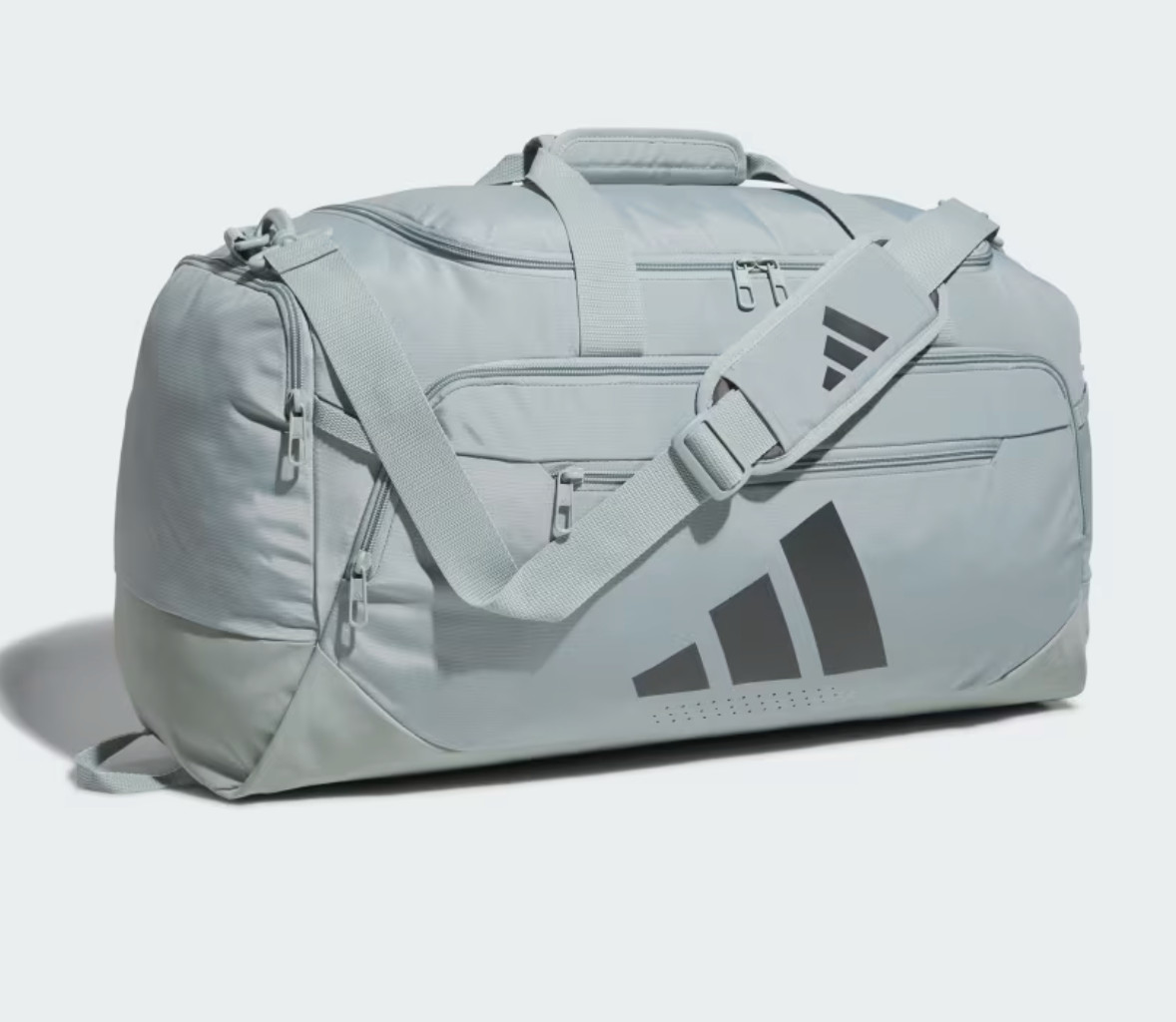 ADIDAS LIFETIME WARRANTY Defender 5 Medium Duffel Bag GREEN / GRAY JL4291