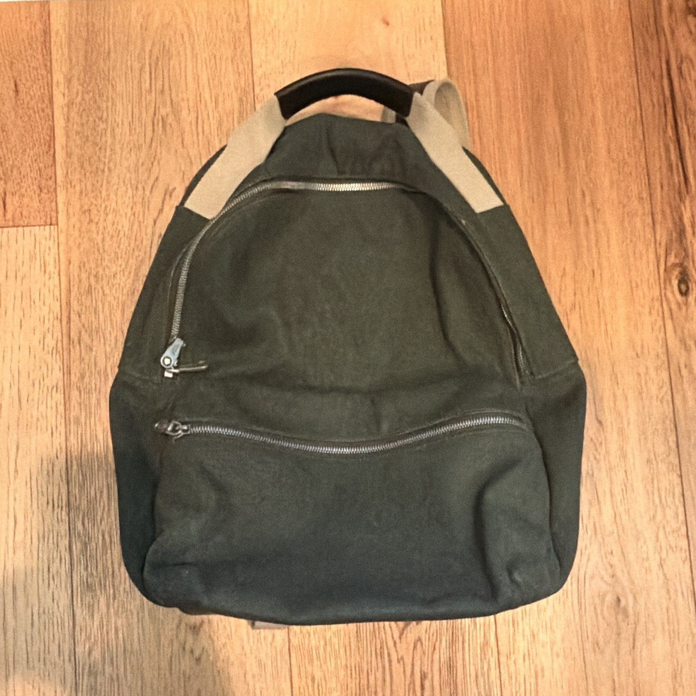 Shinola Canvas Backpack, Green & Beige