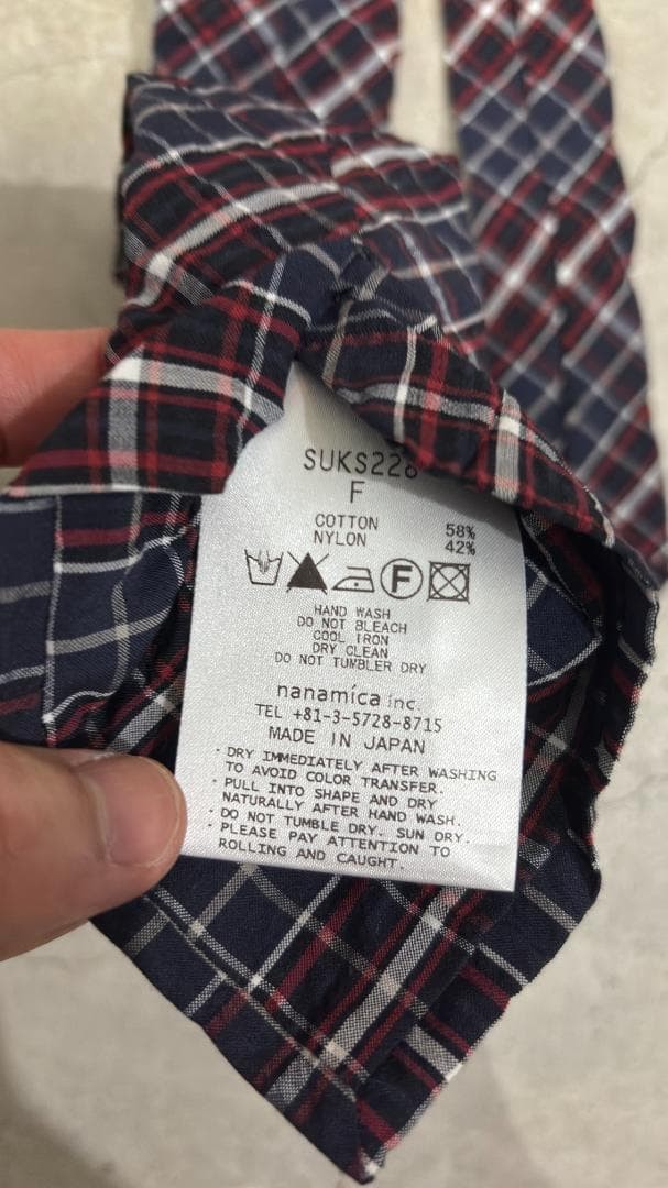 nanamica Check Pattern Tie Cotton Nylon Blend Made in Japan