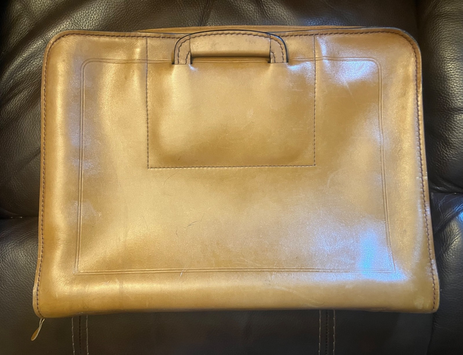 Schlesinger Brown California Saddle Leather Document Briefcase Portfolio