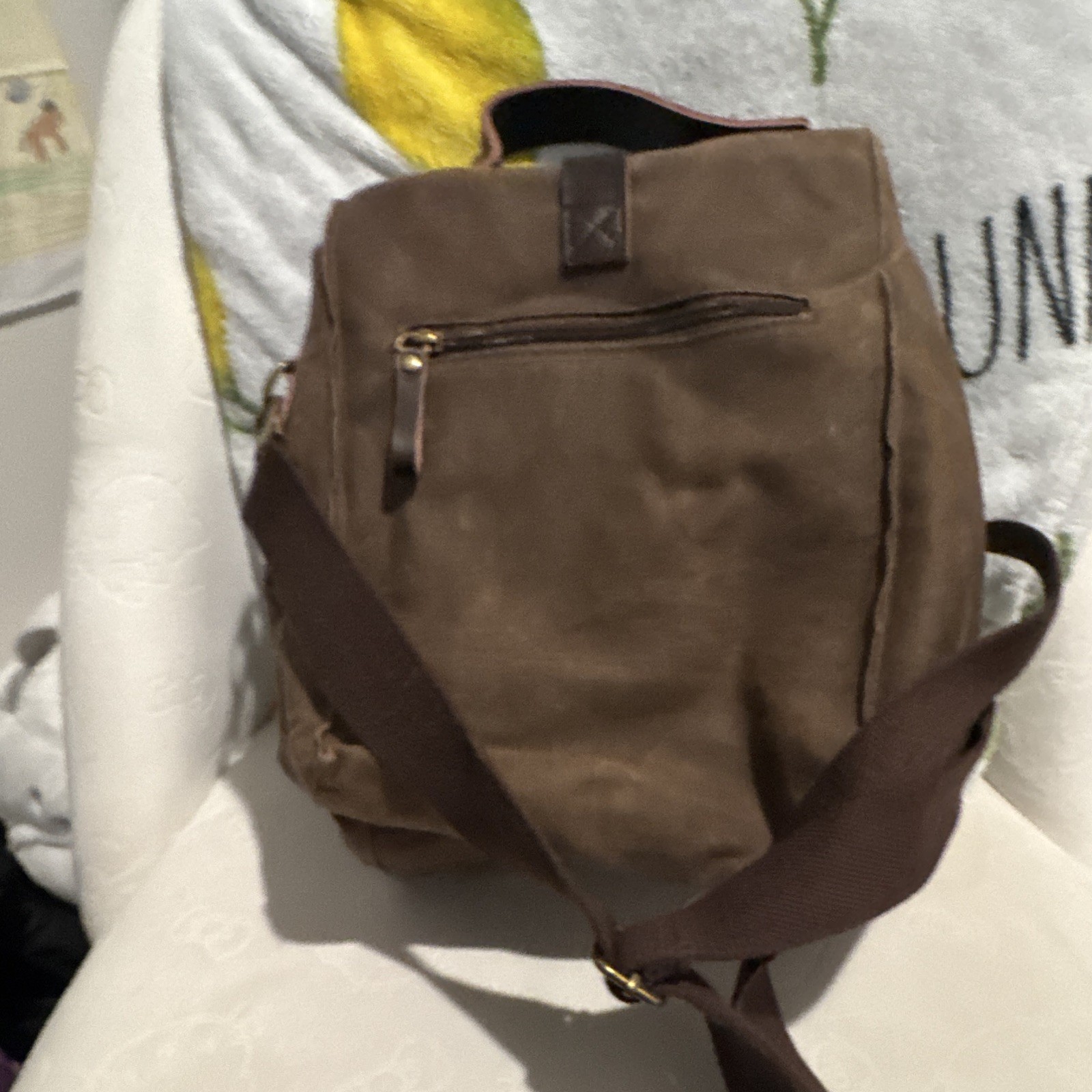 ASEBBO Insulated Waxed Canvas Lunch Bag Box 10L Men Women Brown Leakproof