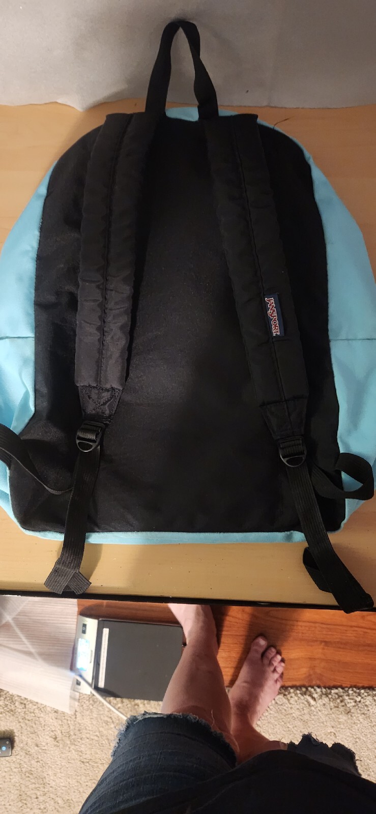 JanSport Cerulean Blue Superbreak Backpack Two Pocket School Travel Camping