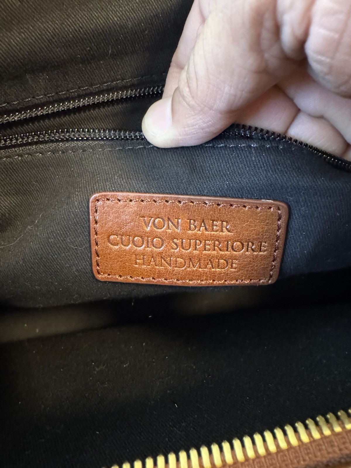 VON BAER Essential Modern Leather Briefcase Brown Italian Cuoio Superiore 16″
