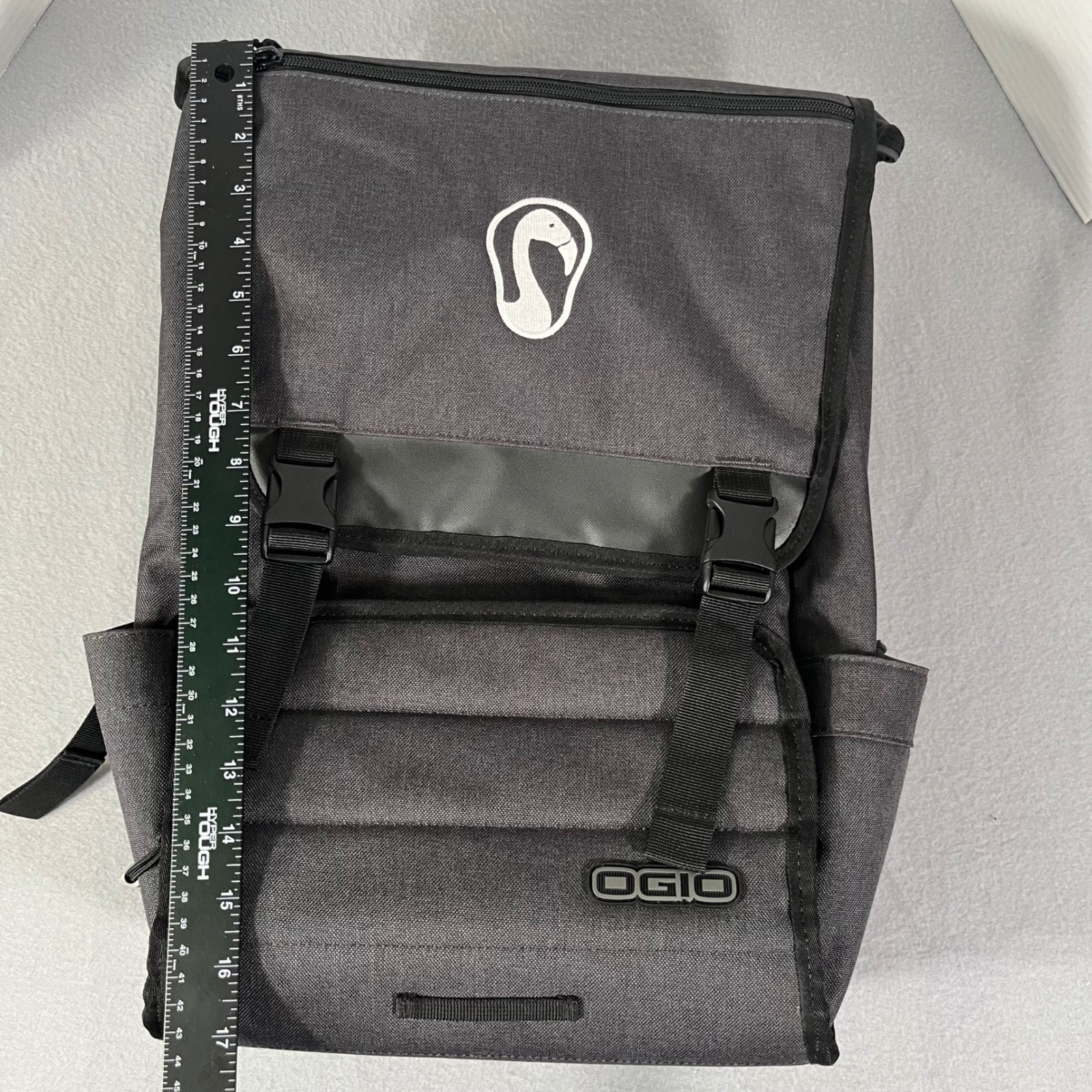 OGIO Dark Gray Backpack with Flamingo Logo Laptop School Travel Bag Padded