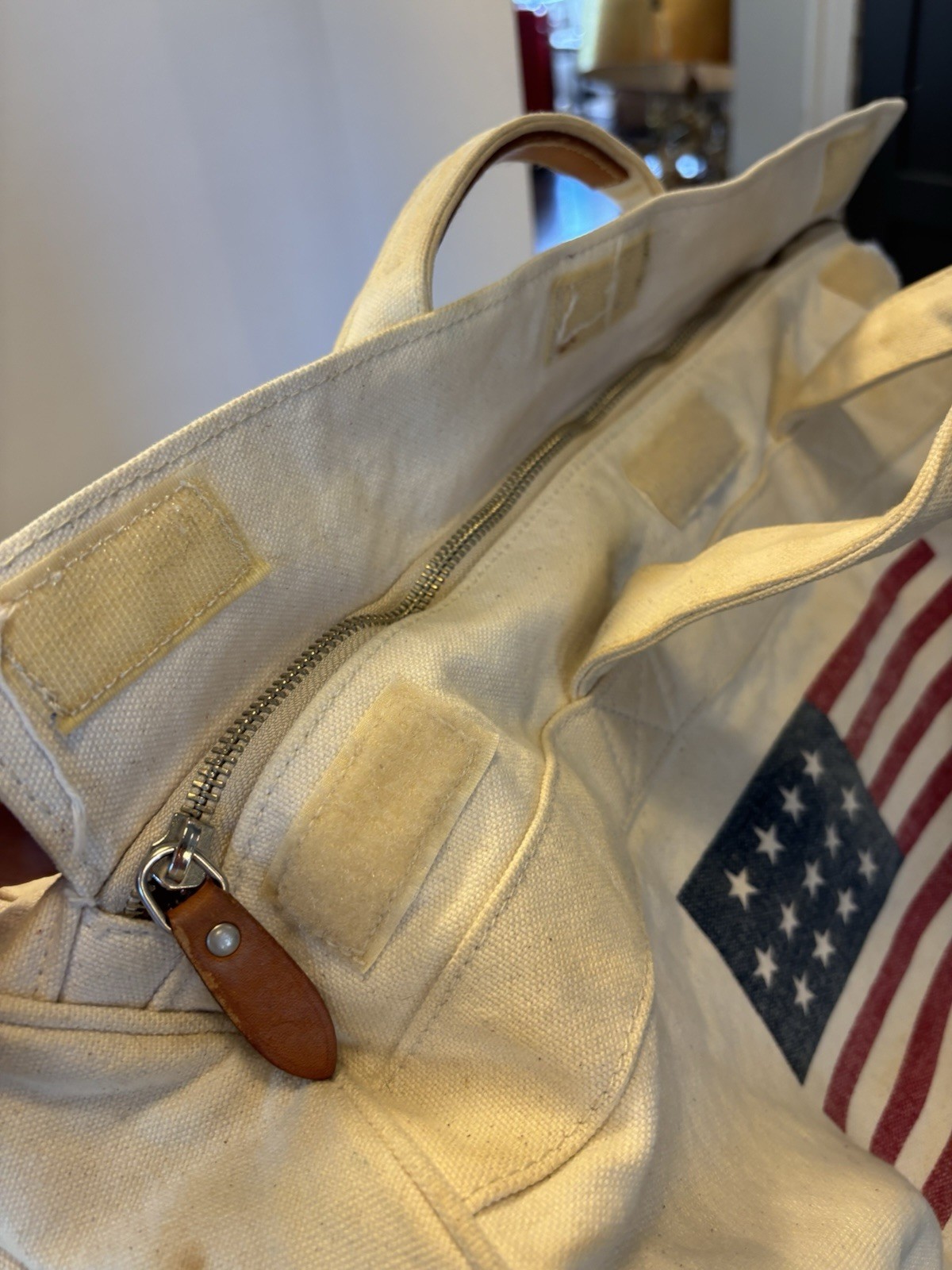 Vintage 1990’s Polo Ralph Lauren Canvas Boston Bag Flag USA
