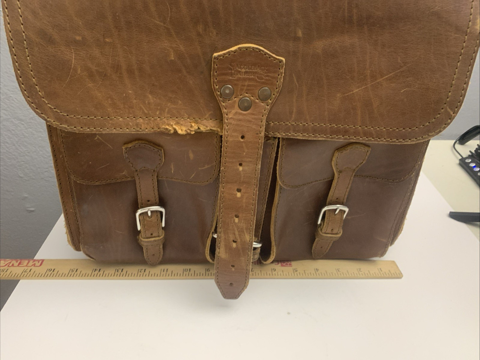 Saddleback Brown Leather Classic Large Briefcase 14 In H Front Pockets