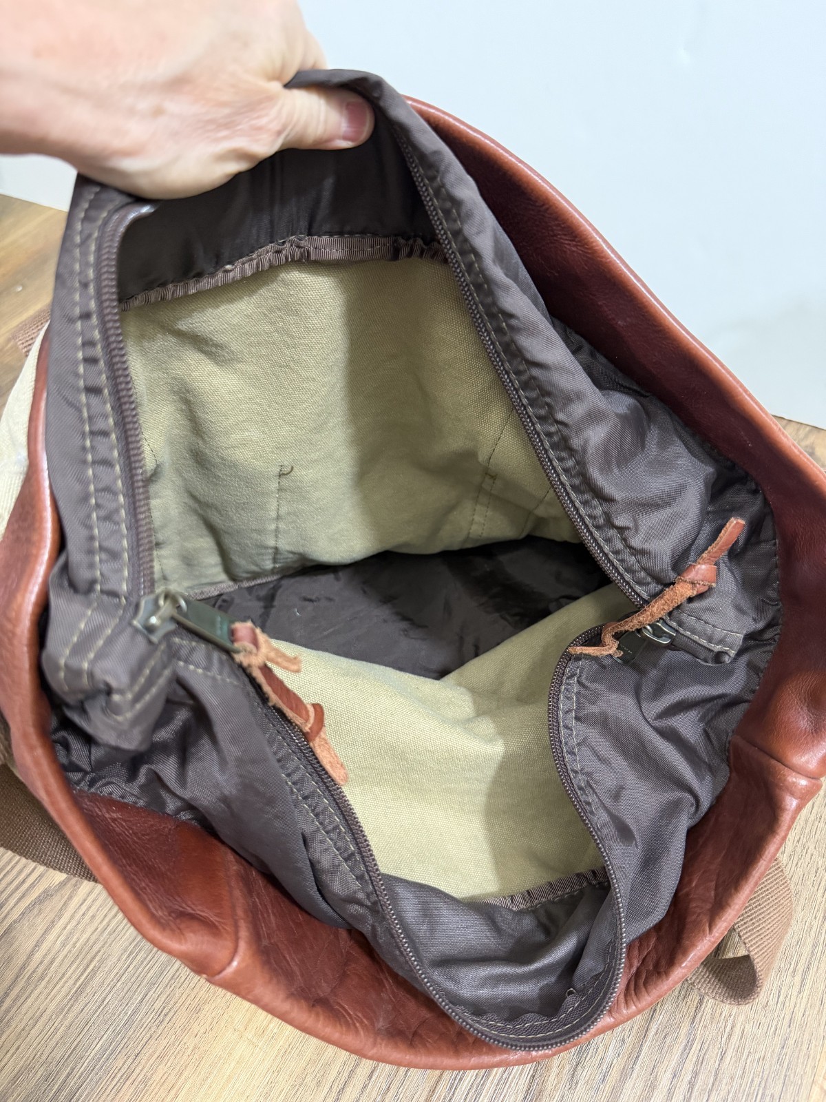 Buffalo Jackson Trading Co Leather Canvas Messenger Bag Territory Ahead