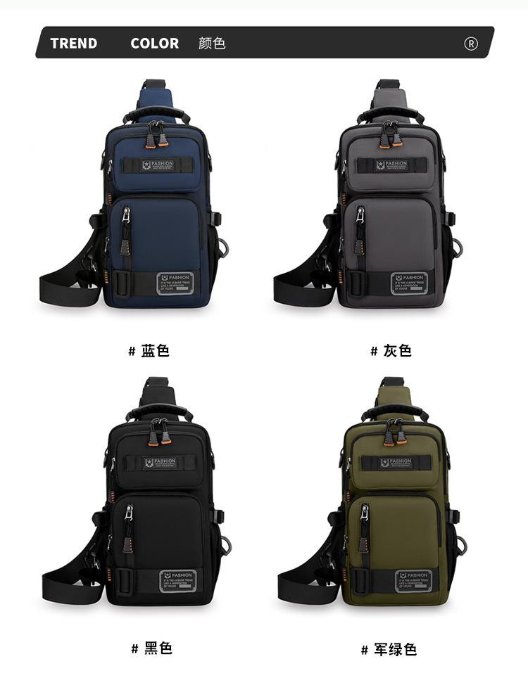 Men’s Oxford Chest Waist Pack Crossbody Bag Casual Fashion Handbag Male Travel