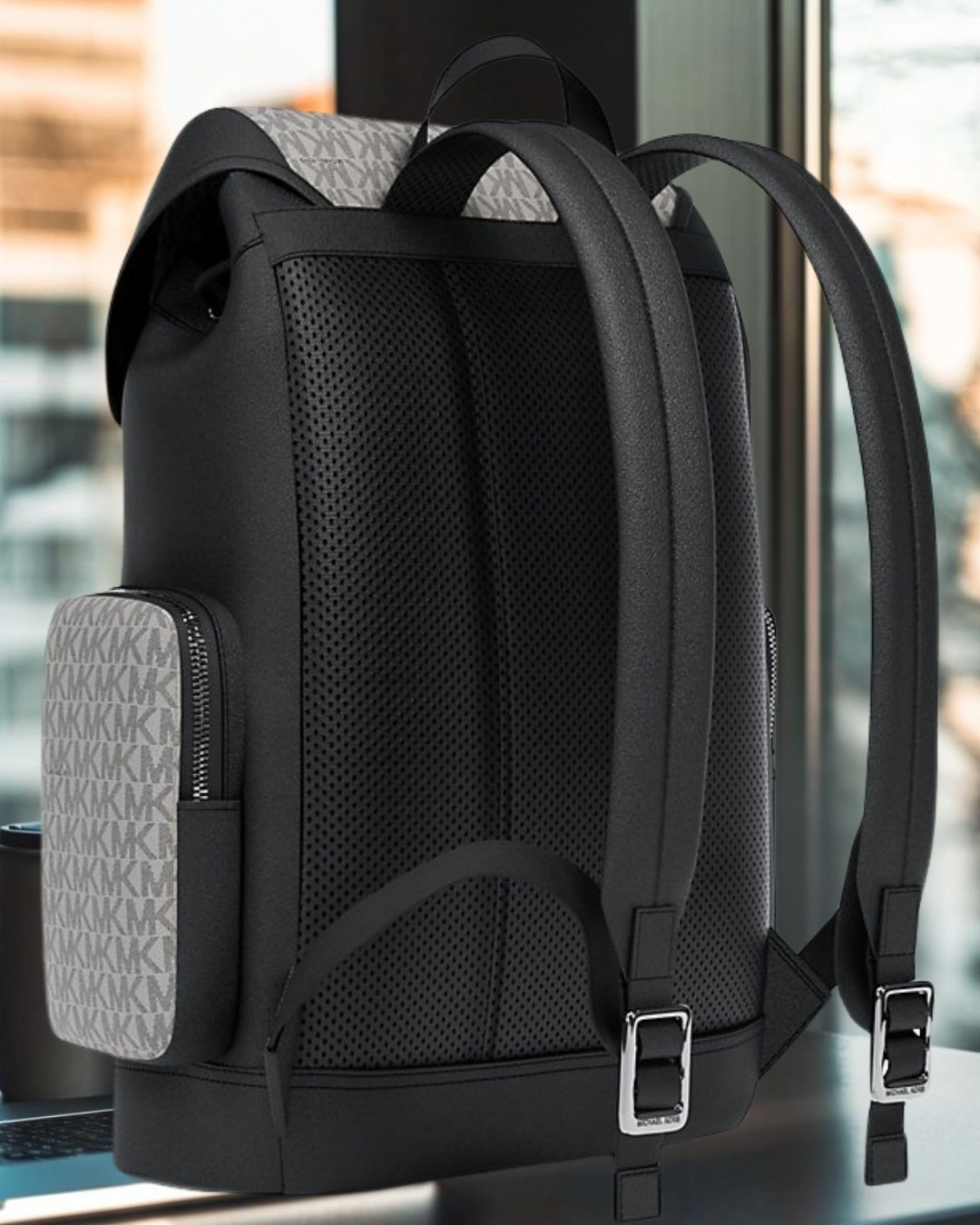 Michael Kors Cooper Men Medium Signature Logo Travel City Backpack Variation
