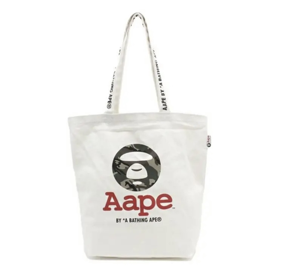 A BATHING APE Canvas White Tote Bag Magazine Supplement RARE From JAPAN