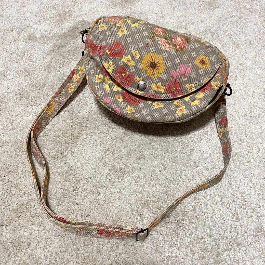 PORTER BEAMS BOY Monogram Floral Shoulder Bag Gray Japan Women 25cm 17cm 9cm