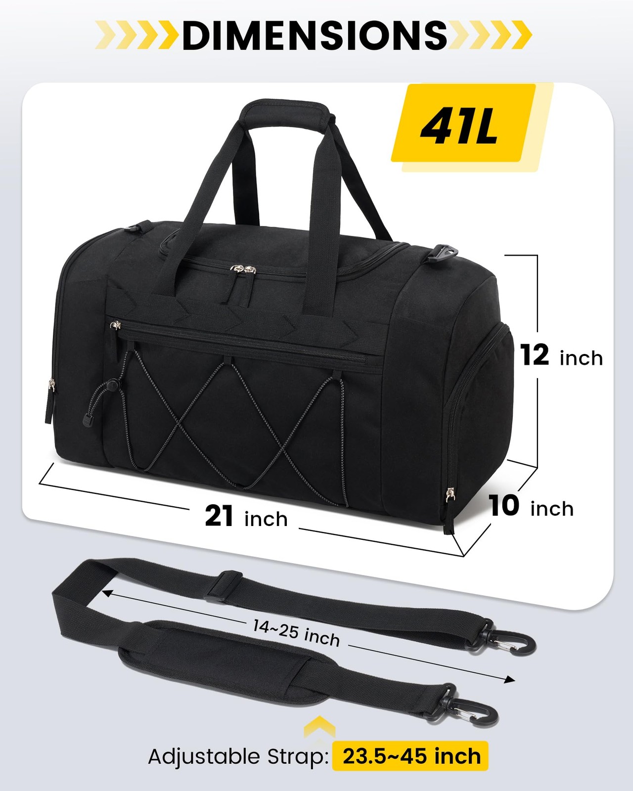 Gym Bag for Men – 21 Inches Duffle Bag for Travel Water-resistant Travel Bag …
