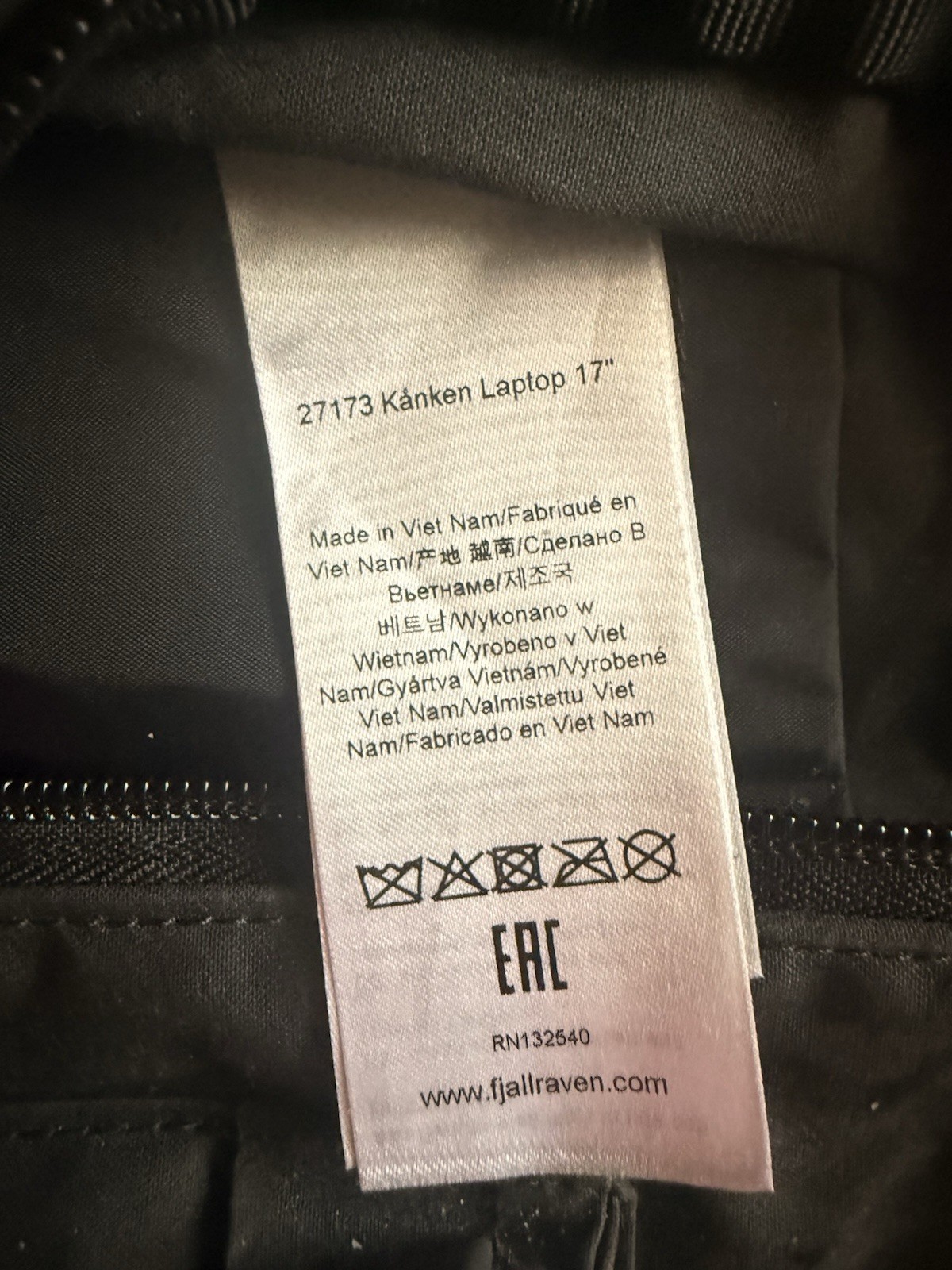 Fjallraven Kanken 17 Backpack 27173 – 17 Laptop Bag Black