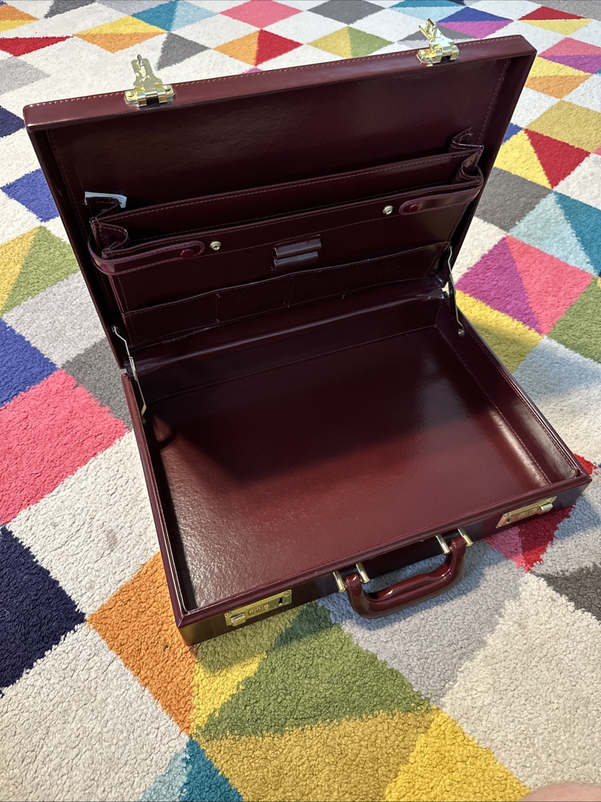 Leather Briefcase Cognac Brown