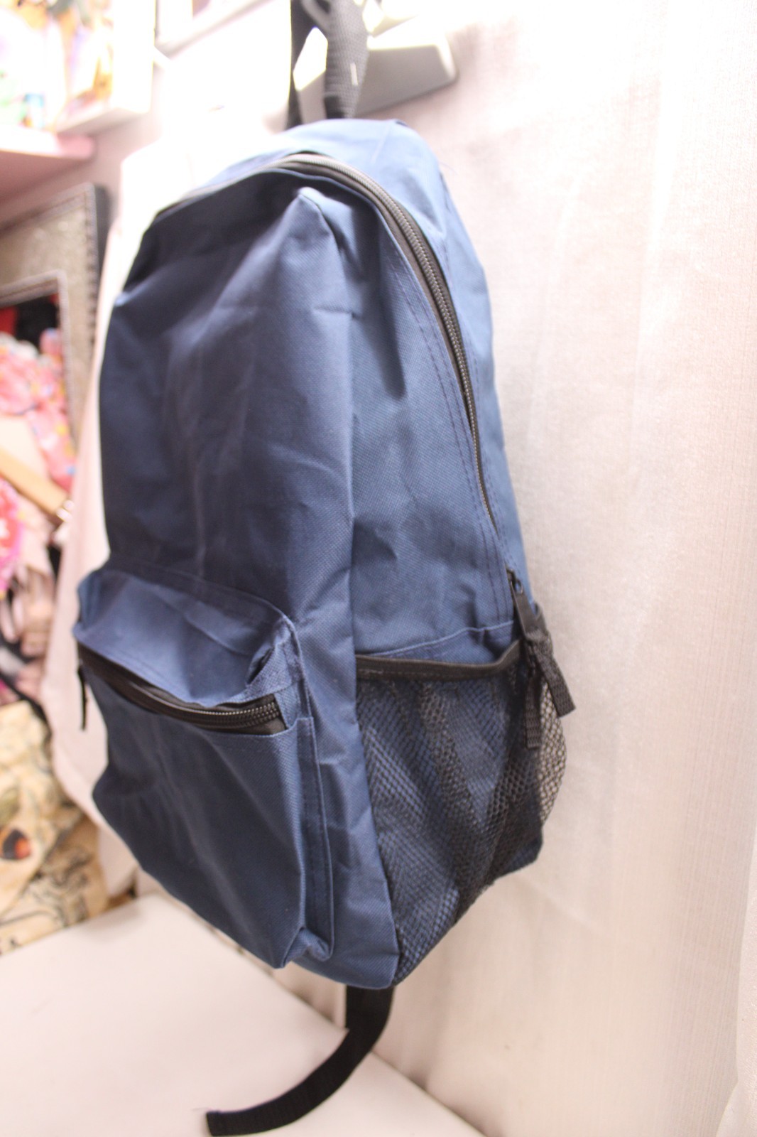 classic 17-inch navy blue backpack 13X17X6 inches