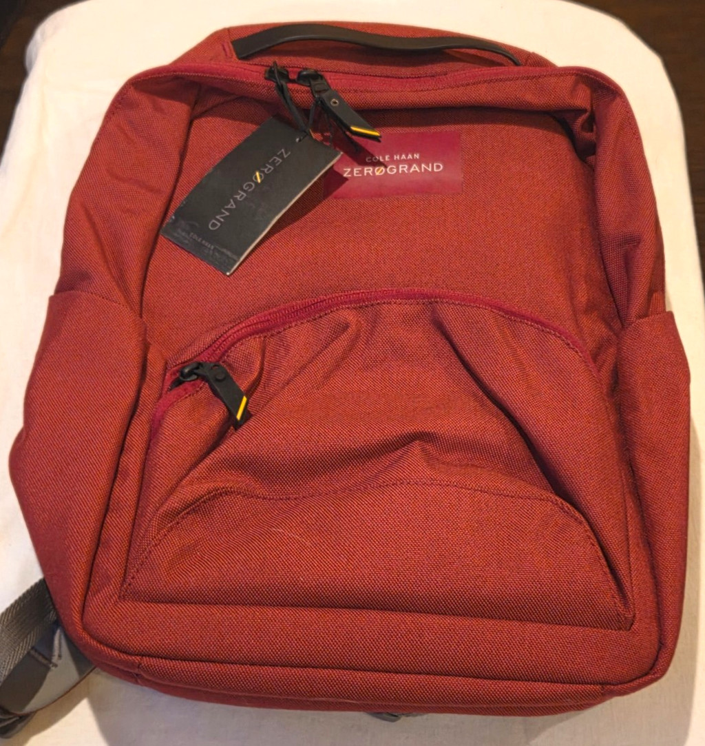 Cole Haan Zerogrand Backpack Red Dahlia New with Tags Go Everywhere Waterproof